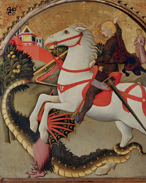 Sano di Pietro, San Giorgio e il drago (metà XV secolo), tempera su tavola.